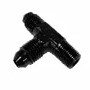 HCC-[AF826-04BLK] FLARE TO PIPE TEE -4 TO 1_8 NPT ON RUN BLACK.webp