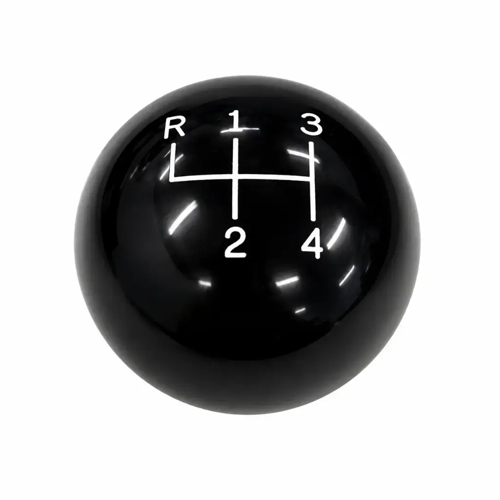 SHIFTER KNOB BLACK 4 SPEED ROUND