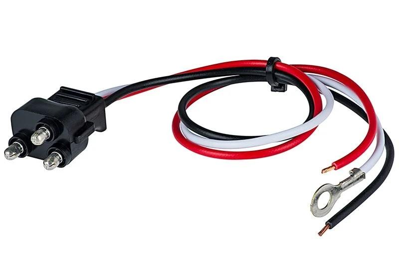 3-Wire Pigtail for Trailer Lights - 3-Pin PL-3 Plug - 10" Lead