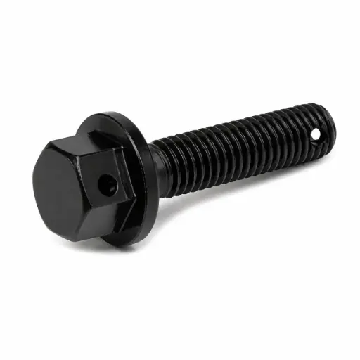[LSSHX6200R] ALUMINIUM 7075 T6 FLANGED HEX HEAD BOLT M6x1.0x20mm DRILLED FOR LOCKWIRE BLACK