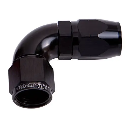 [AF553-06BLK] 550 Series Cutter One-Piece Full Flow Swivel 90° Hose End -6AN