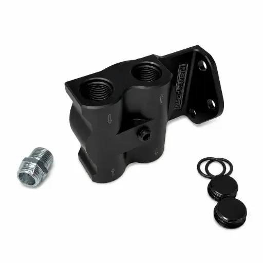 [AF64-2061] Billet Remote Oil Filter Head -8 ORB Side 