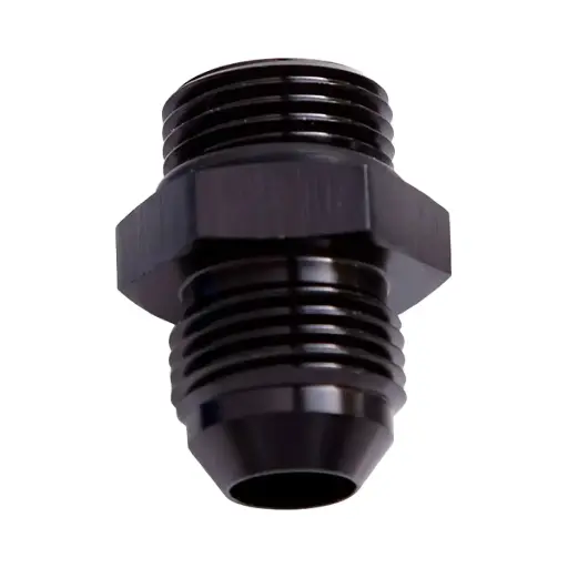 [AF920-08-10BLK] ORB TO AN STRAIGHT MALE FLARE ADAPTOR -10 ORB TO -8AN (8 RIB DIFF)